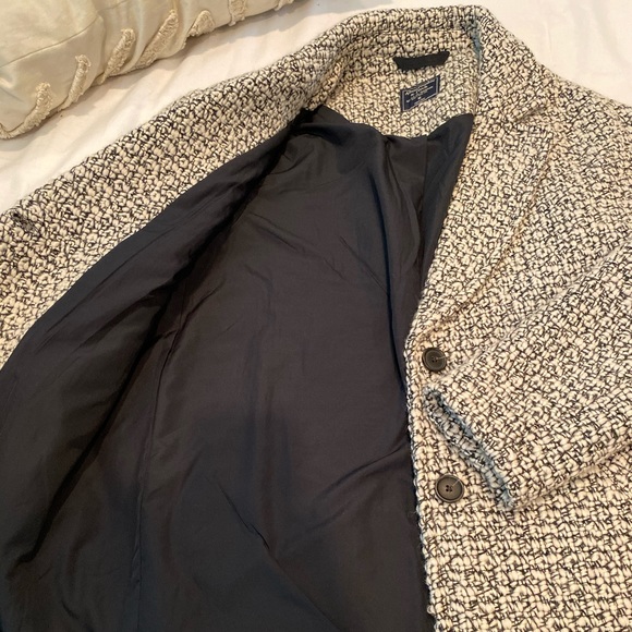 Abercrombie and Fitch tweed coat black and cream - Picture 5 of 6